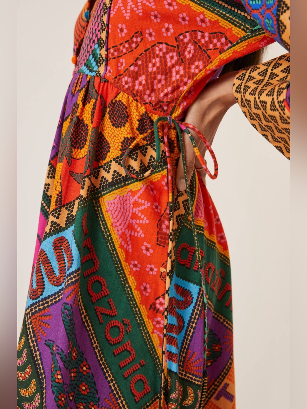 AG26 Farm Rio Dotted Patchwork Midi Dress - Picture 4 of 14